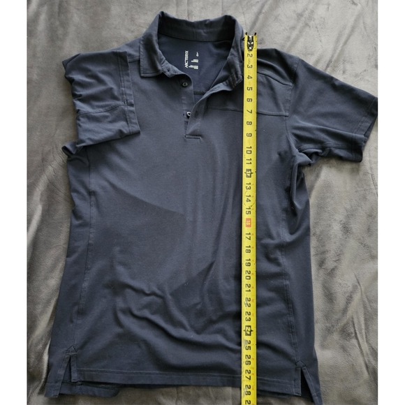 Arc'teryx Polo Shirt Large Navy Short Sleeve Collared Solid Button Logo Men's - Picture 5 of 6